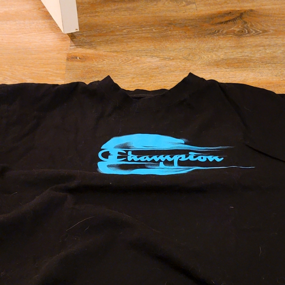Champion Black Brushstroke Script Tee - Picture 4 of 6